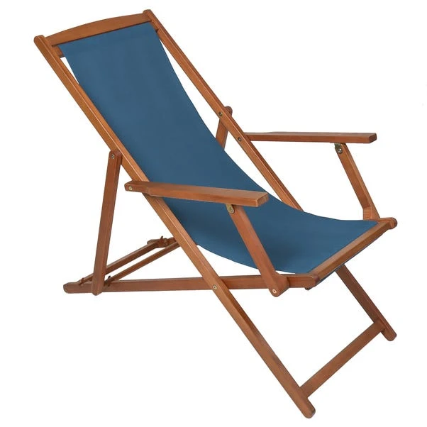 Teal Wooden Deck Chair 4 Teal Wooden Deck Chair - Image 2