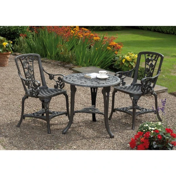 Rose Gunmetal Grey Armchair Patio Set 3 Rose Gunmetal Grey Armchair Patio Set