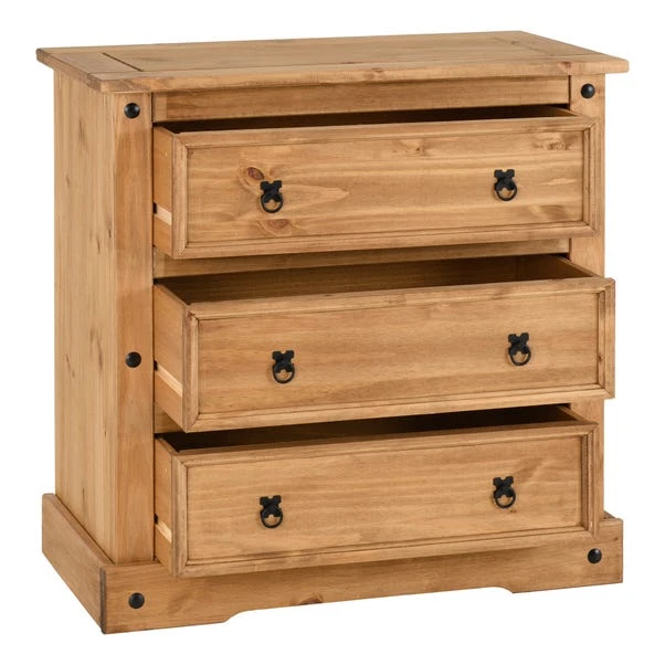 Corona 3 Drawer Chest, Pine 6 Corona 3 Drawer Chest, Pine - Image 4