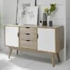 Scandi 3 Drawer White Sideboard 1 Scandi 3 Drawer White Sideboard -Home Luxe Studio 30606916