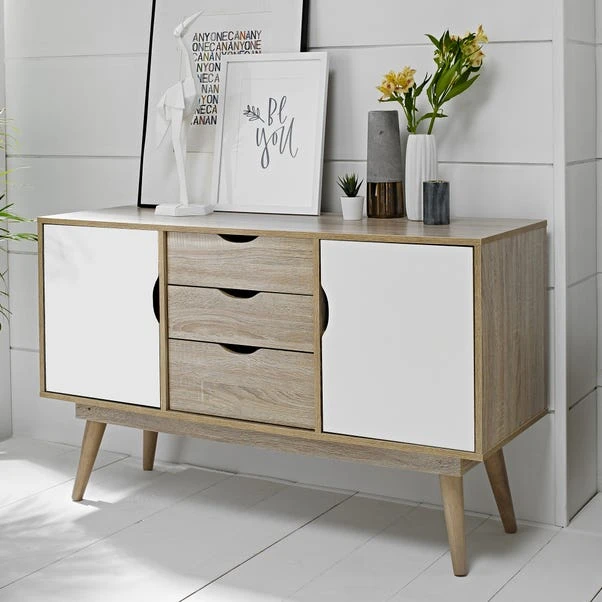 Scandi 3 Drawer White Sideboard 3 Scandi 3 Drawer White Sideboard
