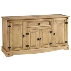 Corona 4 Door 1 Drawer Sideboard, Pine