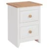 Core Capri Small 2 Drawer Bedside Table, White & Pine 1 Core Capri Small 2 Drawer Bedside Table, White & Pine -Home Luxe Studio 30622066