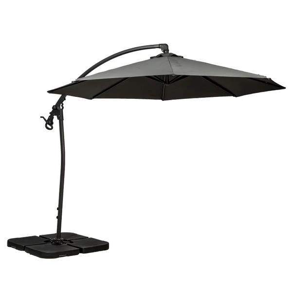 3m Royal Craft Deluxe Pedal Operated Rotational Cantilever Parasol With Cross Stand 3 3m Royal Craft Deluxe Pedal Operated Rotational Cantilever Parasol With Cross Stand