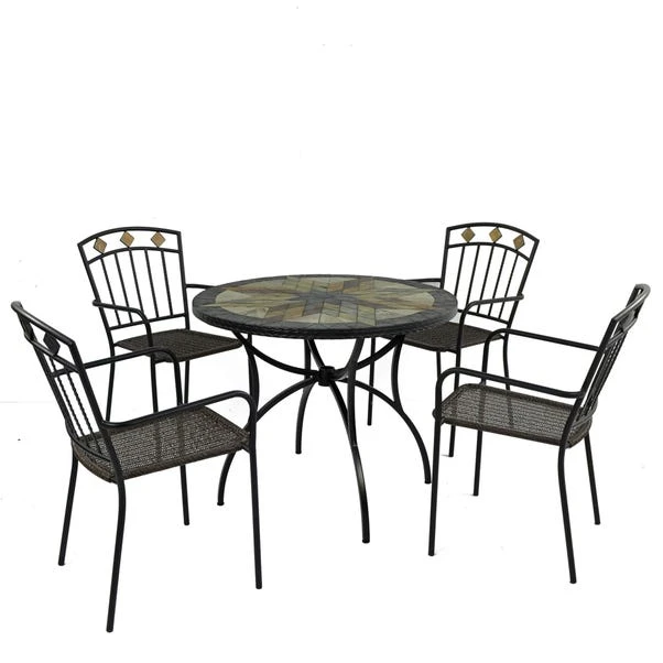 Memphis 91cm Patio Table Set With 4 Mayfield Chairs 3 Memphis 91cm Patio Table Set With 4 Mayfield Chairs