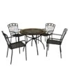 Virginia 91cm Patio Table Set With 4 Mayfield Chairs -Home Luxe Studio 30651960
