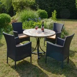 Byron Manor Monterey Stockholm Black 4 Seat Dining Set