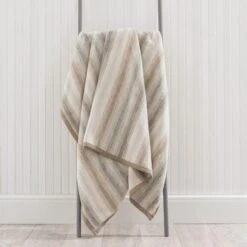 Super Soft Ombre Stripe Natural Throw 11 Super Soft Ombre Stripe Natural Throw -Home Luxe Studio 30655832