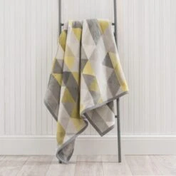 Super Soft Geo Ochre Throw -Home Luxe Studio 30655833