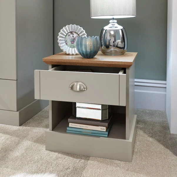 Kendal 1 Drawer Bedside Table, Grey 4 Kendal 1 Drawer Bedside Table, Grey - Image 2