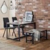 Tribeca 4 Seater Rectangular Dining Table With 2 Chairs And Bench, Black 1 Tribeca 4 Seater Rectangular Dining Table With 2 Chairs And Bench, Black -Home Luxe Studio 30667089