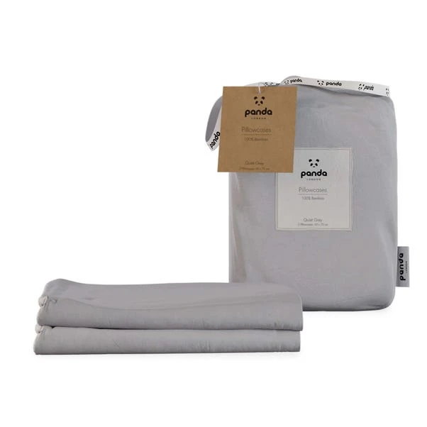 Panda Bamboo Quiet Grey Pillowcase Pair 7 Panda Bamboo Quiet Grey Pillowcase Pair - Image 5