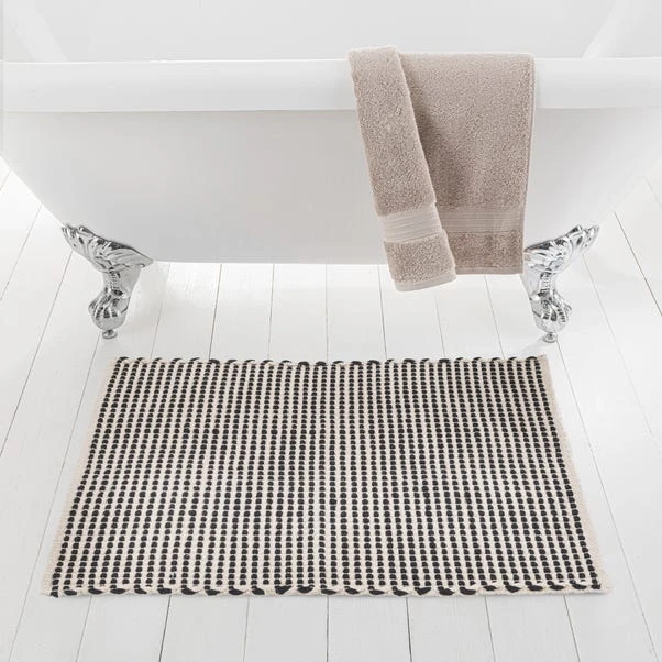 Flat Weave Monochrome Bath Mat 3 Flat Weave Monochrome Bath Mat