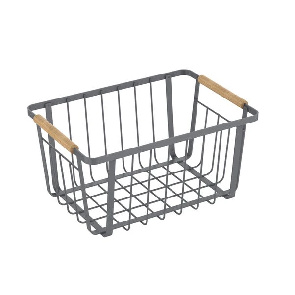 Small Grey Food Storage Basket 3 Small Grey Food Storage Basket