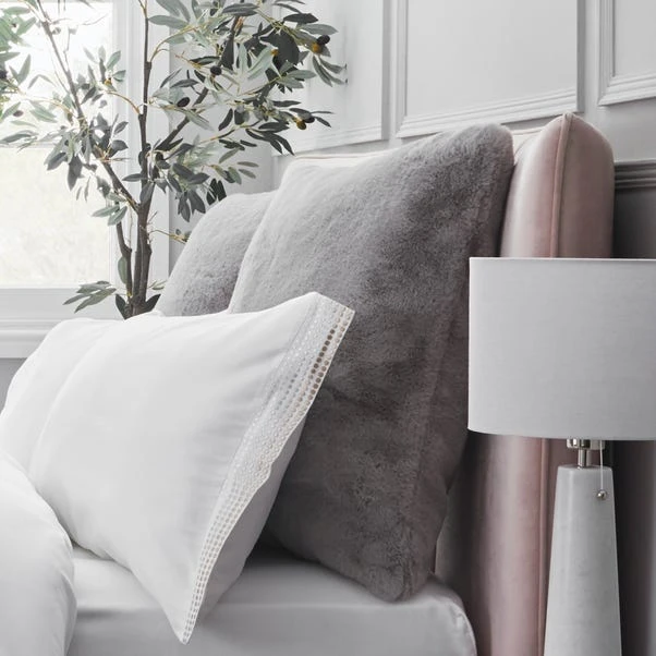 Dorma Purity Faux Fur Grey Continental Pillowcase 3 Dorma Purity Faux Fur Grey Continental Pillowcase