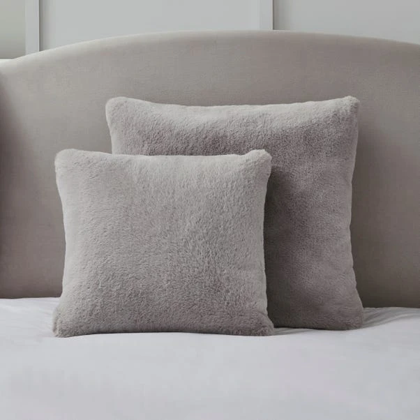 Dorma Purity Faux Fur Grey Continental Pillowcase 5 Dorma Purity Faux Fur Grey Continental Pillowcase - Image 3