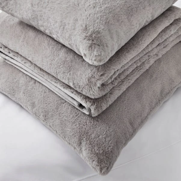 Dorma Purity Faux Fur Grey Continental Pillowcase 6 Dorma Purity Faux Fur Grey Continental Pillowcase - Image 4