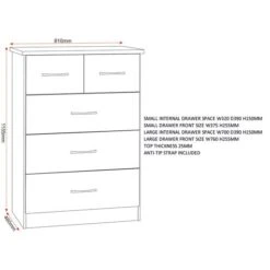 Nevada 5 Drawer Chest -Home Luxe Studio 30693647 alt09