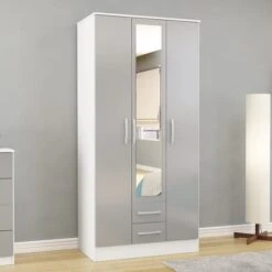 Lynx Triple Wardrobe, Mirrored 16 Lynx Triple Wardrobe, Mirrored -Home Luxe Studio 30693711