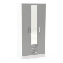 Lynx Triple Wardrobe, Mirrored 17 Lynx Triple Wardrobe, Mirrored -Home Luxe Studio 30693711 alt01