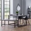 Staten 2 Seater Dining Bench, Grey, 121cm -Home Luxe Studio 30693749