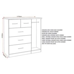 Nevada Small Single 5 Drawer Wardrobe 37 Nevada Small Single 5 Drawer Wardrobe -Home Luxe Studio 30694088 alt09