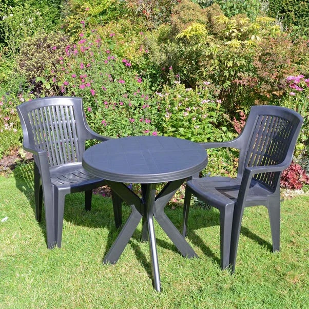 Tivoli 2 Seater Dark Grey Bistro Set With Parma Chairs 3 Tivoli 2 Seater Dark Grey Bistro Set With Parma Chairs