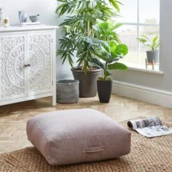 Linen Look Slub Floor Cushion 9 Linen Look Slub Floor Cushion -Home Luxe Studio 30697541