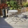 Foldable 2 Seater Wrought Iron Grey Bistro Set 2 Foldable 2 Seater Wrought Iron Grey Bistro Set -Home Luxe Studio 30697663