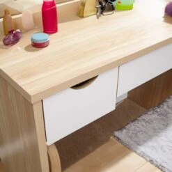 Elizabeth 3 Drawer Dressing Table Set With Mirror -Home Luxe Studio 30705685 alt03