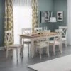 Davenport 4-6 Seater Rectangular Extendable Dining Table With 6 Chairs, Off White 1 Davenport 4-6 Seater Rectangular Extendable Dining Table With 6 Chairs, Off White -Home Luxe Studio 30705893