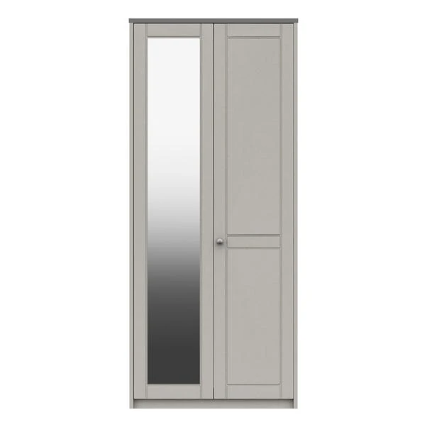 Darwin Double Wardrobe, Grey 4 Darwin Double Wardrobe, Grey - Image 2