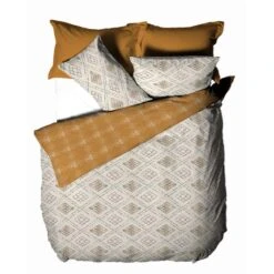Furn. Riva Atlas Ochre Brushed Cotton Duvet Cover And Pillowcase Set -Home Luxe Studio 30710716 alt07