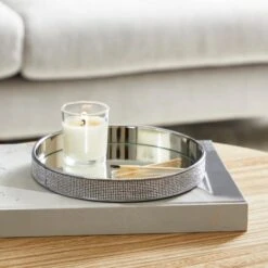 Round Diamante Tray