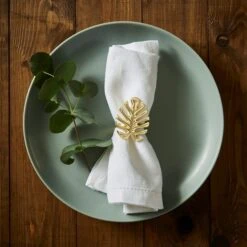 Set Of 2 Tropics Leaf Napkin Rings