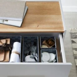 Set Of 4 Grey Nylon Drawer Organisers