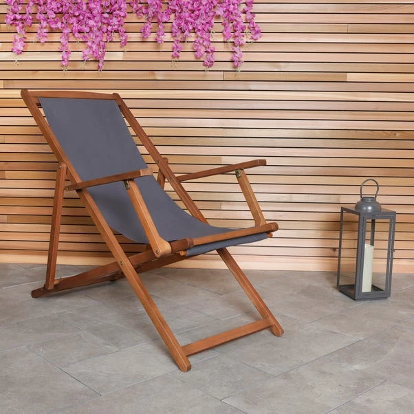 Eucalyptus Grey Wooden Deck Chair 3 Eucalyptus Grey Wooden Deck Chair