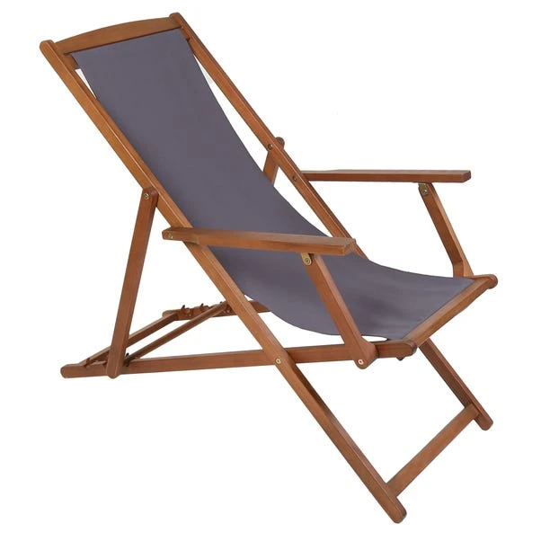 Eucalyptus Grey Wooden Deck Chair 4 Eucalyptus Grey Wooden Deck Chair - Image 2