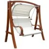 Wooden 3 Seater Swing Chair With Canopy 2 Wooden 3 Seater Swing Chair With Canopy -Home Luxe Studio 30726049