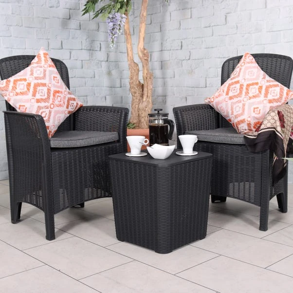 Faro 2 Seater Black Bistro Set 3 Faro 2 Seater Black Bistro Set