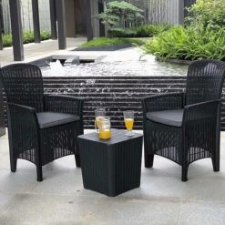 Faro 2 Seater Black Bistro Set 18 Faro 2 Seater Black Bistro Set -Home Luxe Studio 30726506 alt01