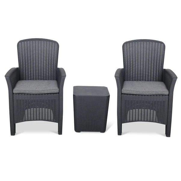 Faro 2 Seater Black Bistro Set 5 Faro 2 Seater Black Bistro Set - Image 3