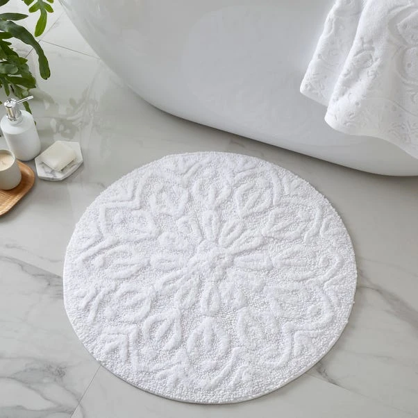Mandalay White 100% Recycled Cotton Bath Mat 3 Mandalay White 100% Recycled Cotton Bath Mat
