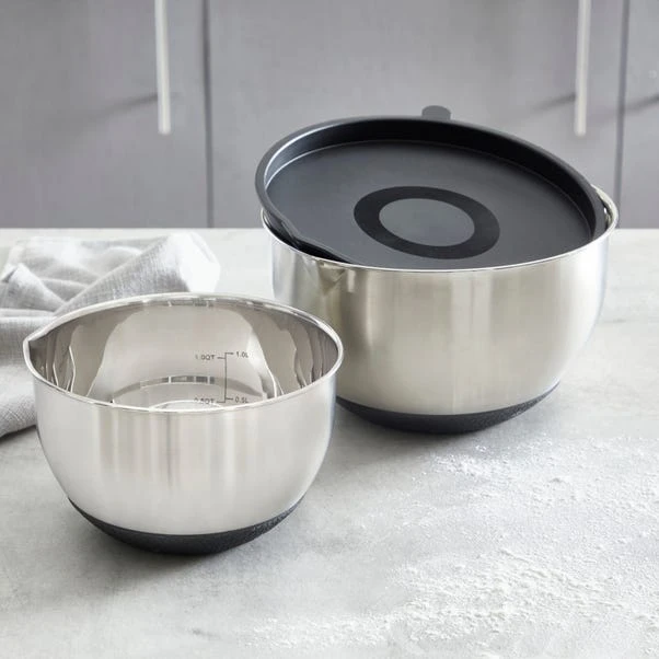 Professional Set Of 2 Mixing Bowl And One Lid 3 Professional Set Of 2 Mixing Bowl And One Lid