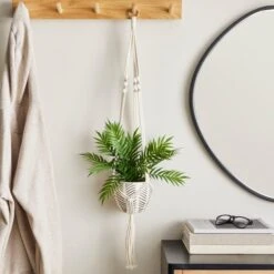 Macrame Hanging Ceramic Plant Pot -Home Luxe Studio 30732438