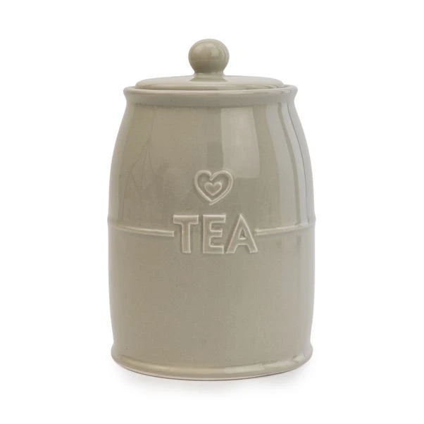 Grey Hearts Tea Canister 3 Grey Hearts Tea Canister