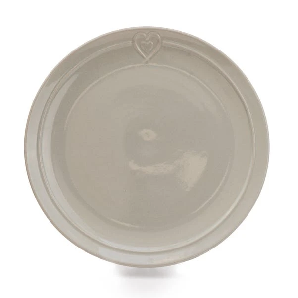 Hearts Grey Stoneware Dinner Plate 3 Hearts Grey Stoneware Dinner Plate