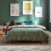 Furn. Luna Wood Duvet Cover And Pillowcase Set