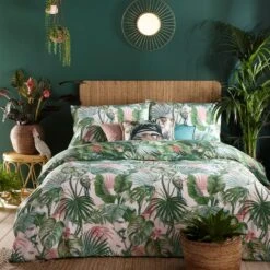 Furn. Amazonia Jade Floral Reversible Duvet Cover And Pillowcase Set 24 Furn. Amazonia Jade Floral Reversible Duvet Cover And Pillowcase Set -Home Luxe Studio 30746976 alt02