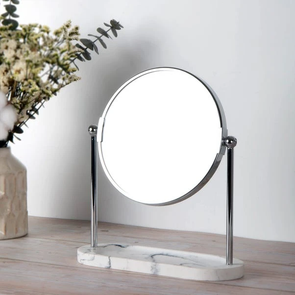 Marble Effect Free Standing Dressing Table Mirror With Tray 3 Marble Effect Free Standing Dressing Table Mirror With Tray